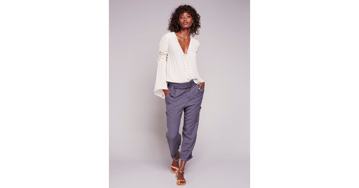 Free People Summer's Over Cargo Pants in Dark Purple (Purple) Lyst